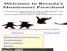 Tablet Screenshot of brendasmontessori.com